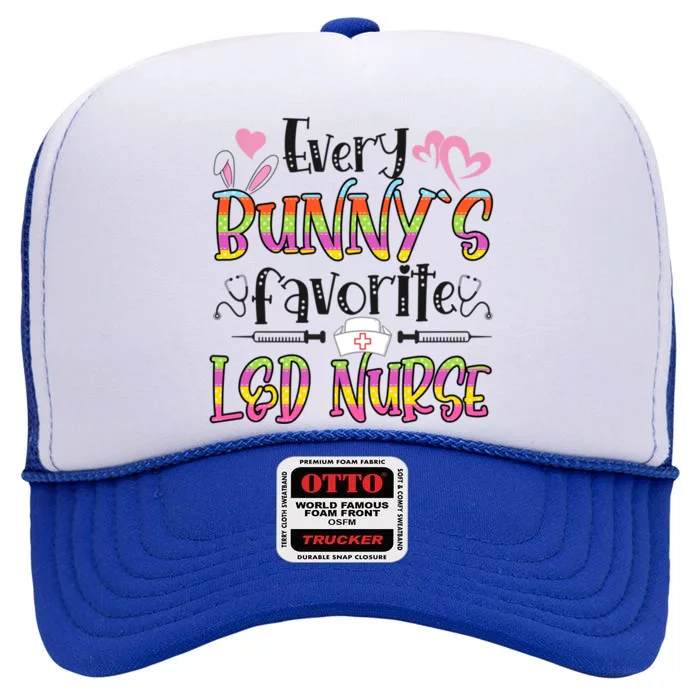 L And D Nurse Bunny's Favorite Nurse Easter Day Funny Gift High Crown Mesh Trucker Hat