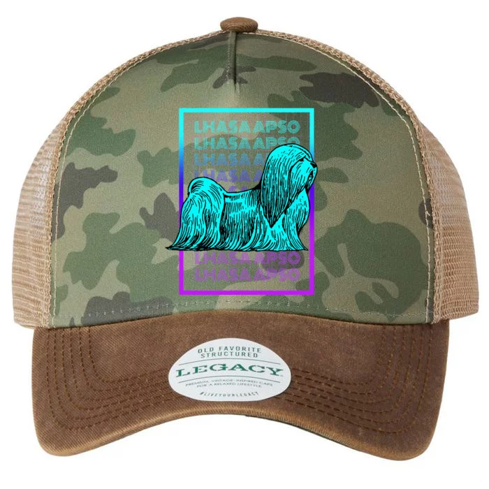 Lhasa Apso Dog Vintage Retro Lhasa Apso Legacy Tie Dye Trucker Hat