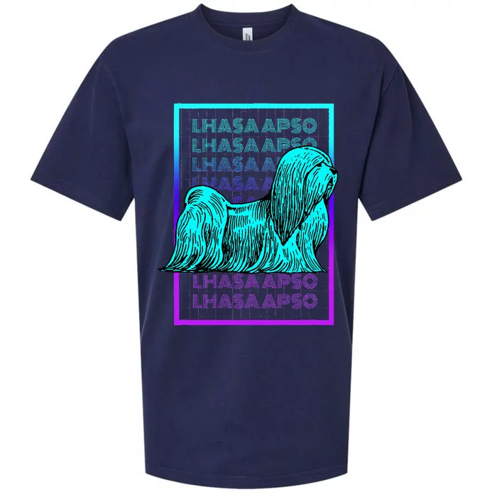 Lhasa Apso Dog Vintage Retro Lhasa Apso Sueded Cloud Jersey T-Shirt