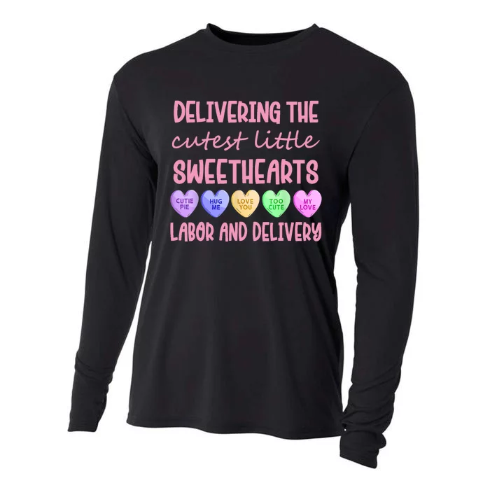 Labor And Delivery Nurse Valentine's Day, L&D Nurse Cooling Performance Long Sleeve Crew