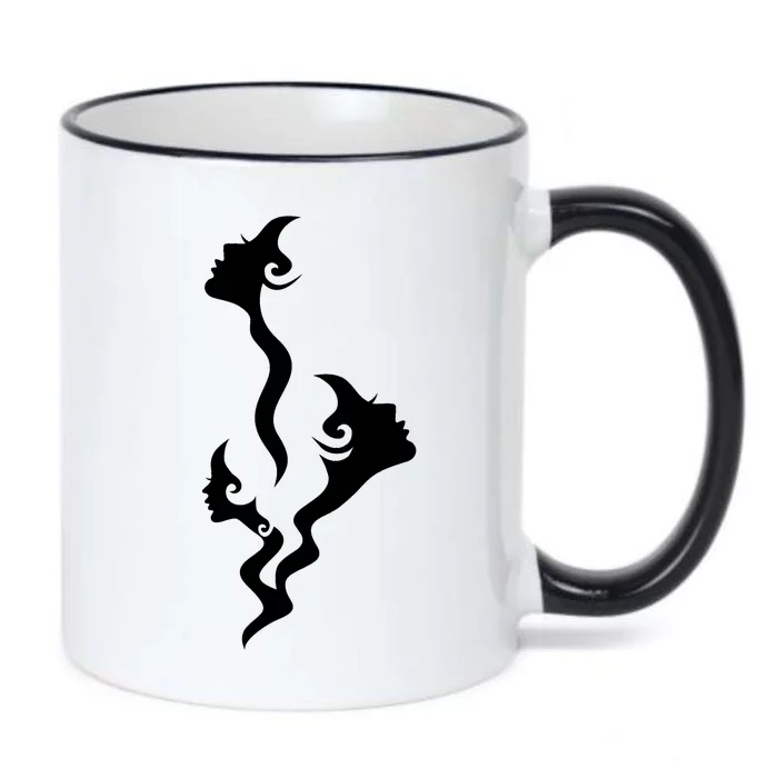 Lady Faces In Smoke Black Color Changing Mug