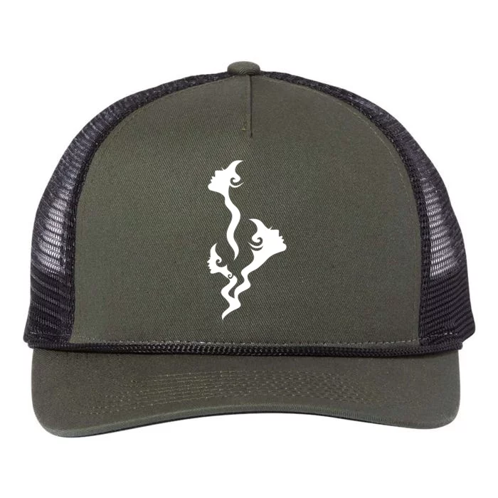 Lady Faces In Smoke Retro Rope Trucker Hat Cap