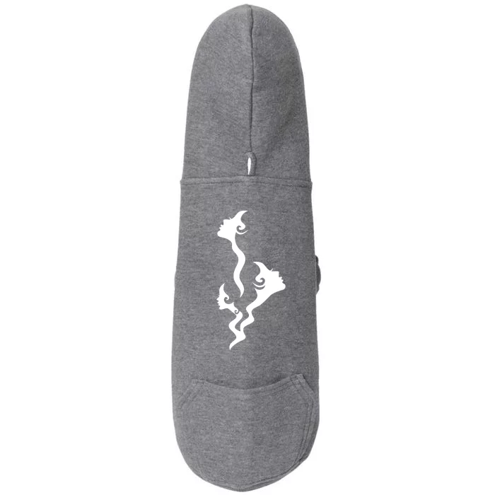 Lady Faces In Smoke Doggie 3-End Fleece Hoodie