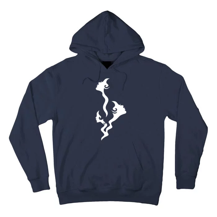 Lady Faces In Smoke Tall Hoodie