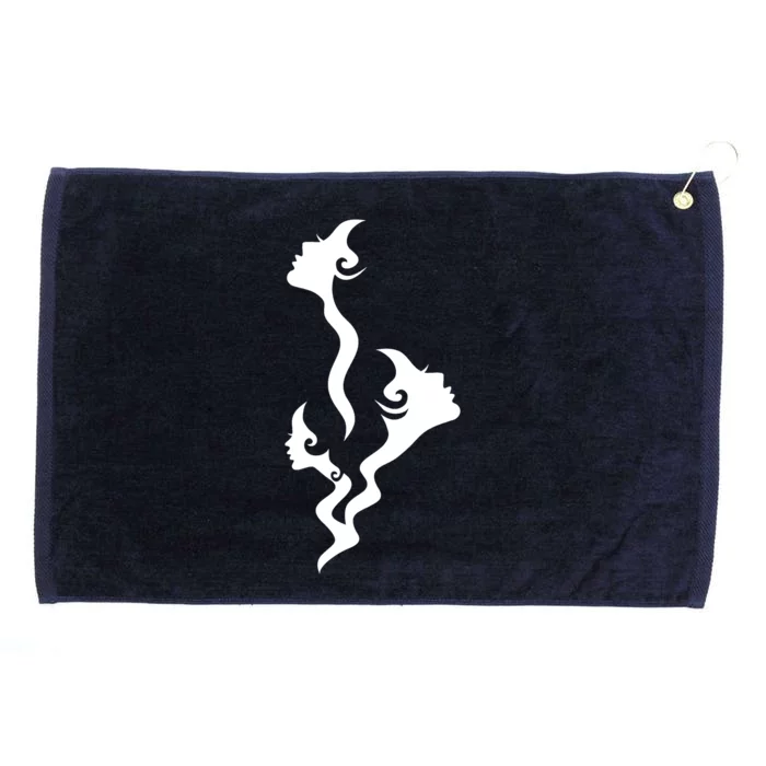 Lady Faces In Smoke Grommeted Golf Towel