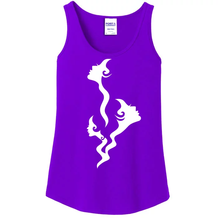 Lady Faces In Smoke Ladies Essential Tank