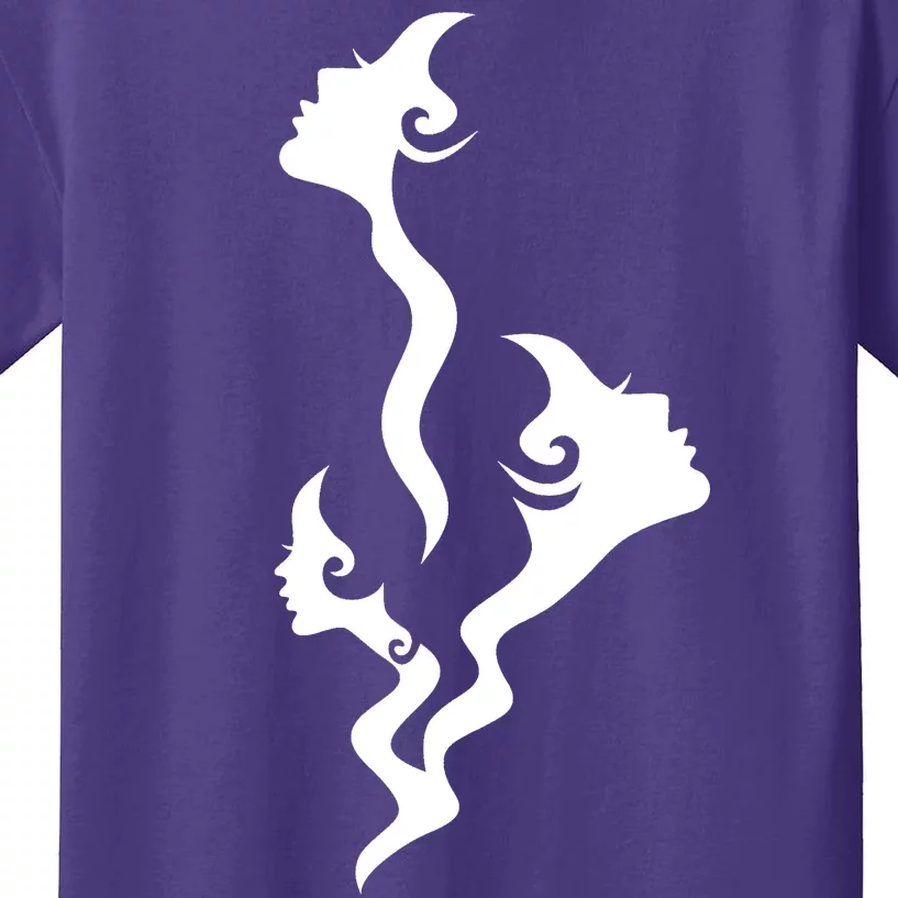 Lady Faces In Smoke Kids T-Shirt