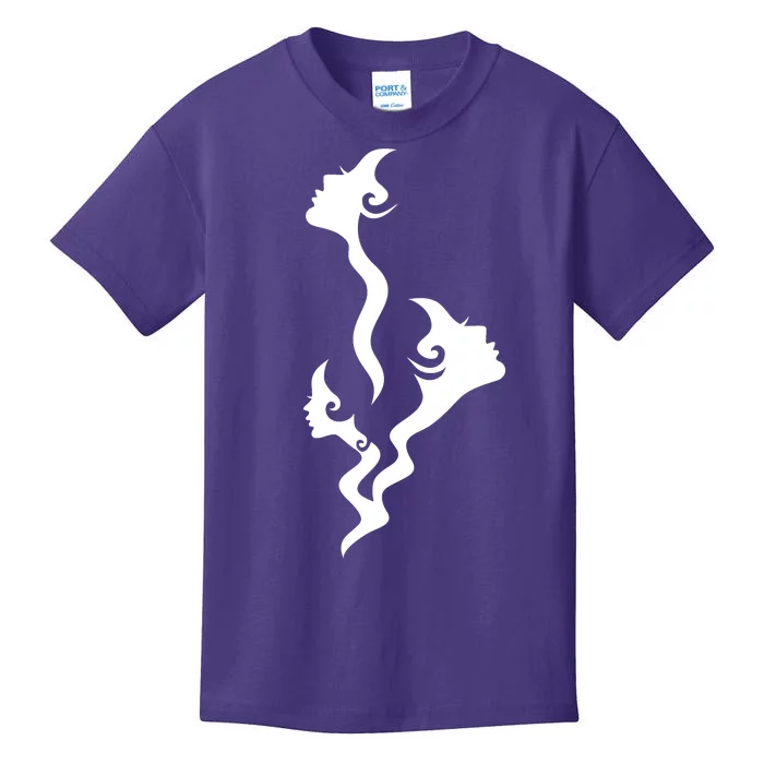 Lady Faces In Smoke Kids T-Shirt