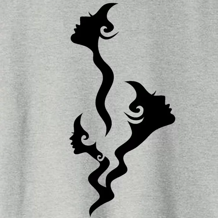 Lady Faces In Smoke Women's Crop Top Tee