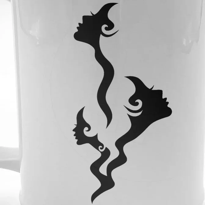 Lady Faces In Smoke Front & Back Beer Stein