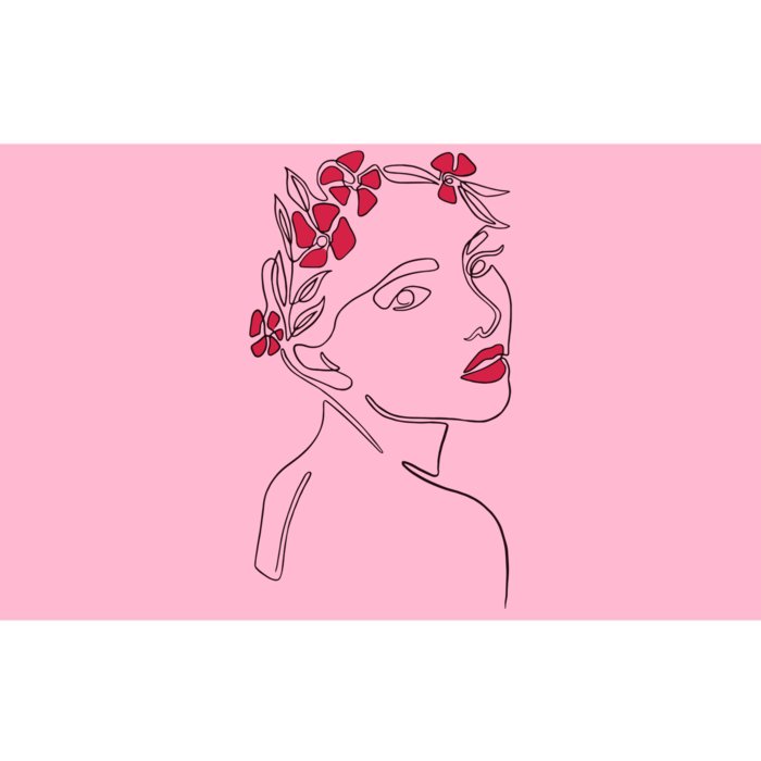 Lady Floral Outline Illustration Bumper Sticker