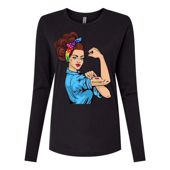 Lady Human Right LGBT Pride Womens Cotton Relaxed Long Sleeve T-Shirt