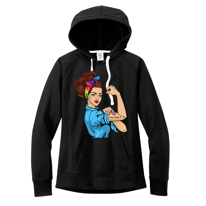 Lady Human Right LGBT Pride Women's Fleece Hoodie