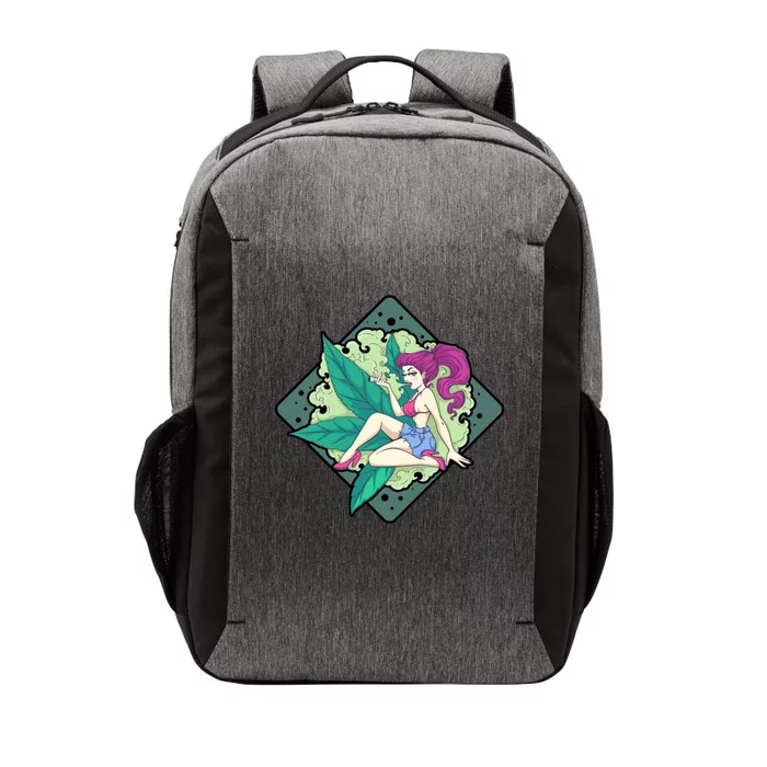 Lady Smoking Cannabis Diamond Vector Backpack