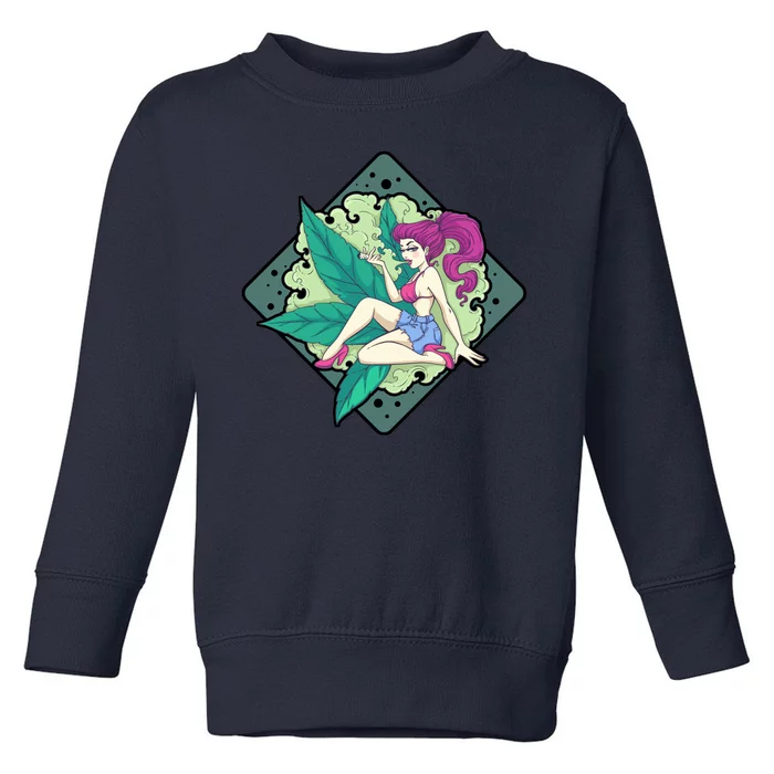 Lady Smoking Cannabis Diamond Toddler Sweatshirt