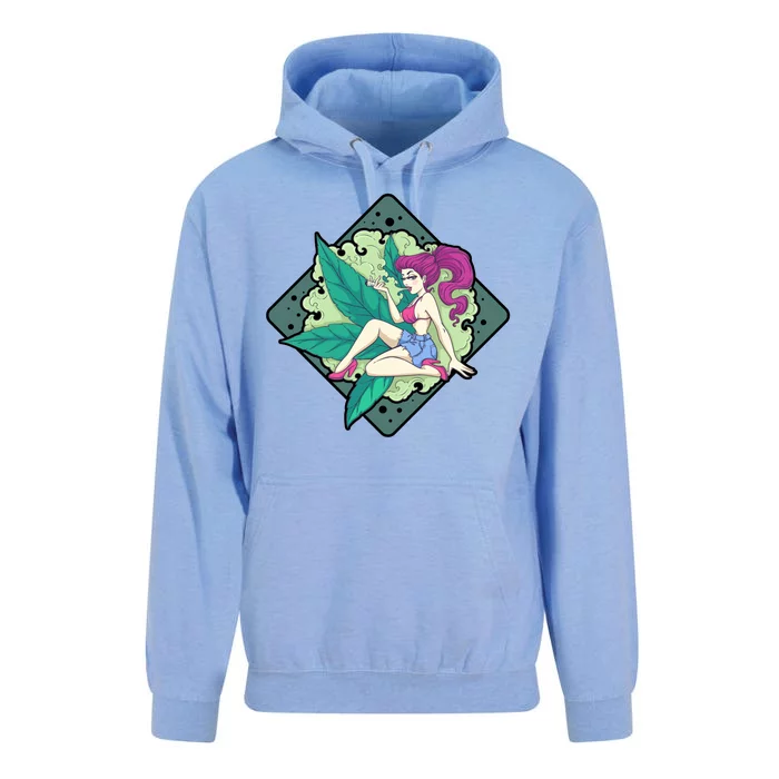 Lady Smoking Cannabis Diamond Unisex Surf Hoodie