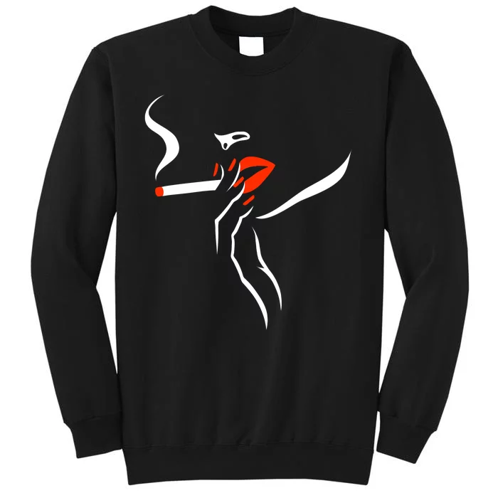 Lady Smoking Simplistic Silhouette Sweatshirt