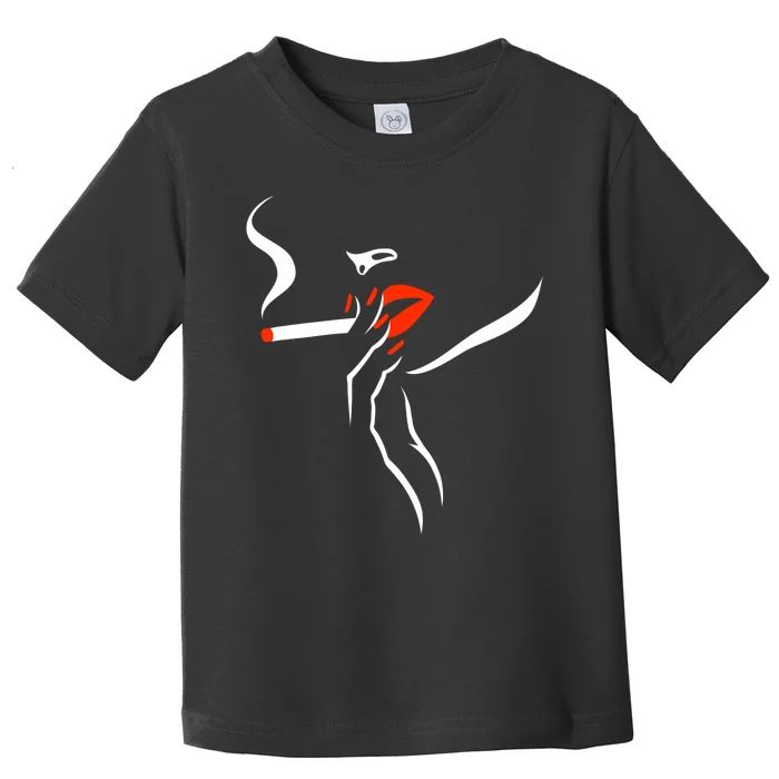 Lady Smoking Simplistic Silhouette Toddler T-Shirt