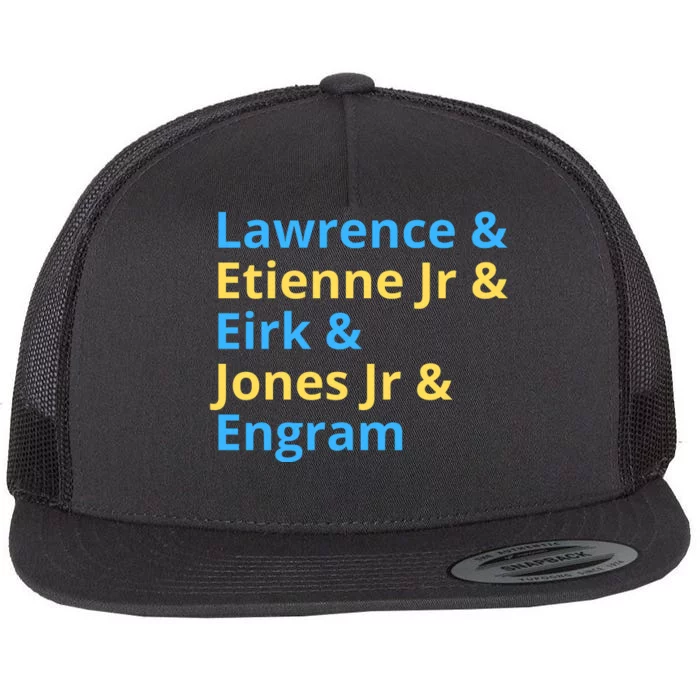 Lawrence And Etienne Jr And Kirk And Jones Jr And Engram Jacksonville Jags Flat Bill Trucker Hat