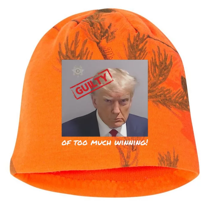 Liberal Advisory Explicit Content Trump Mugshot Kati - Camo Knit Beanie