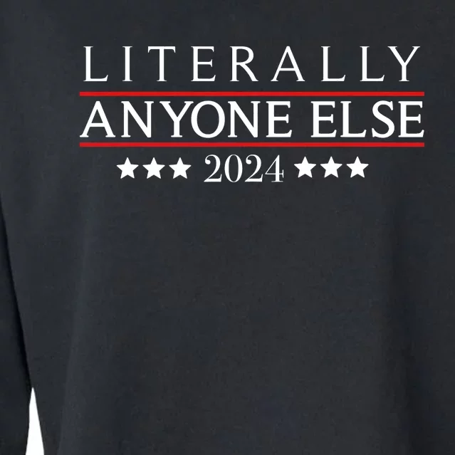 Literally Anyone Else 2024 Funny Political Election 2024 Cropped Pullover Crew