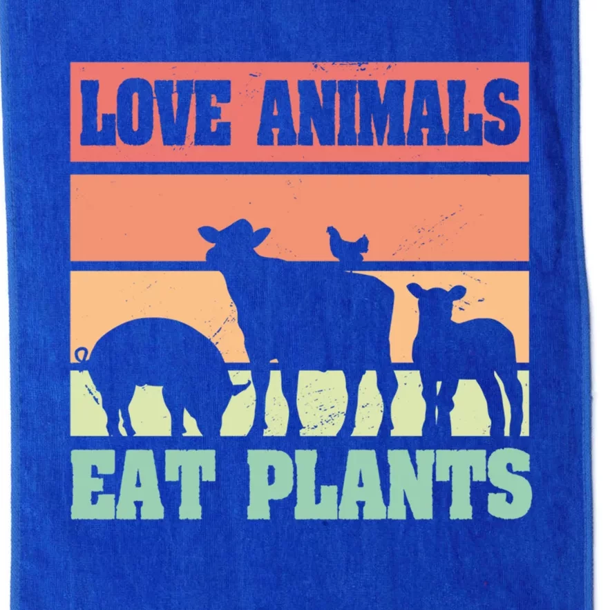 Love Animals Eat Plants Vegetarian Vegan Gift Platinum Collection Golf Towel