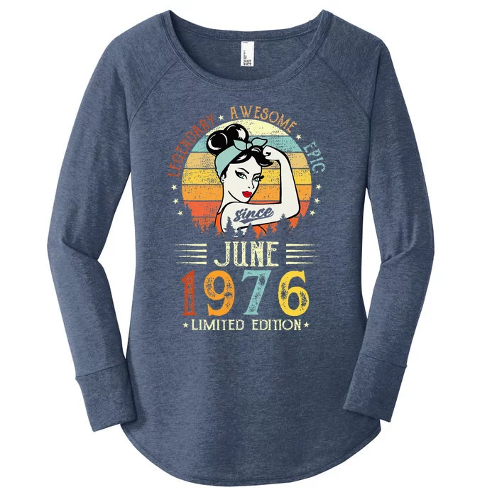 Legendary Awesome Epic Since June 1976 Limited Edition Women's Perfect Tri Tunic Long Sleeve Shirt