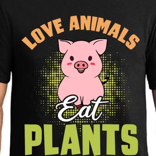 Love Animal Eat Plants Diet Vegan Veganism Meat Free Gift Pajama Set