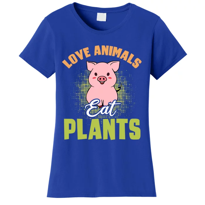 Love Animal Eat Plants Diet Vegan Veganism Meat Free Gift Women's T-Shirt