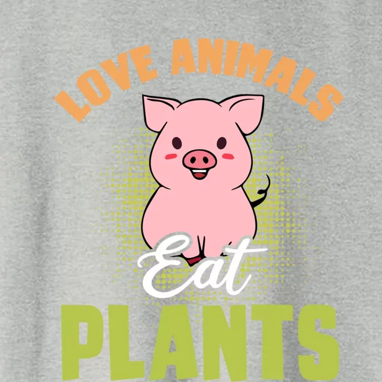 Love Animal Eat Plants Diet Vegan Veganism Meat Free Gift Women's Crop Top Tee