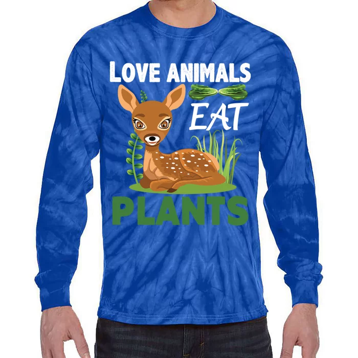 Love Animals Eat Plants Vegan Food Healthy Lifestyle Gift Tie-Dye Long Sleeve Shirt