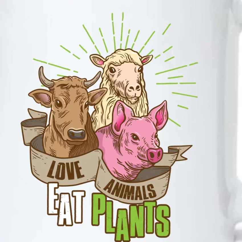 Love Animals Eat Plants Vegan Great Gift Black Color Changing Mug