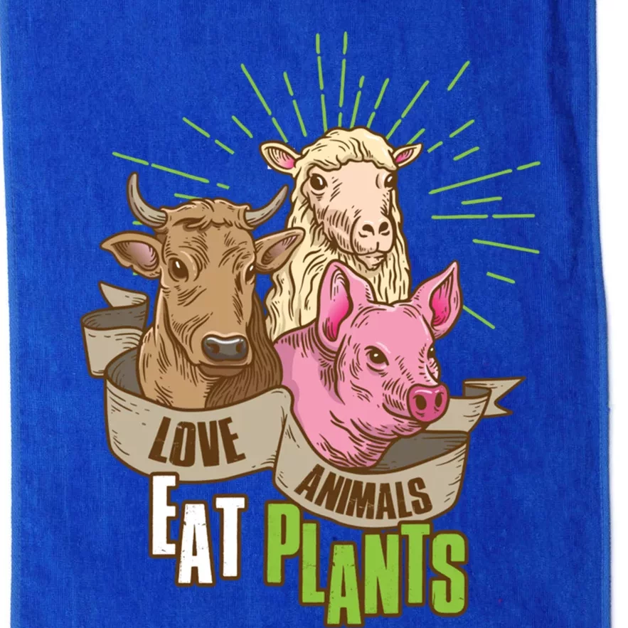 Love Animals Eat Plants Vegan Great Gift Platinum Collection Golf Towel