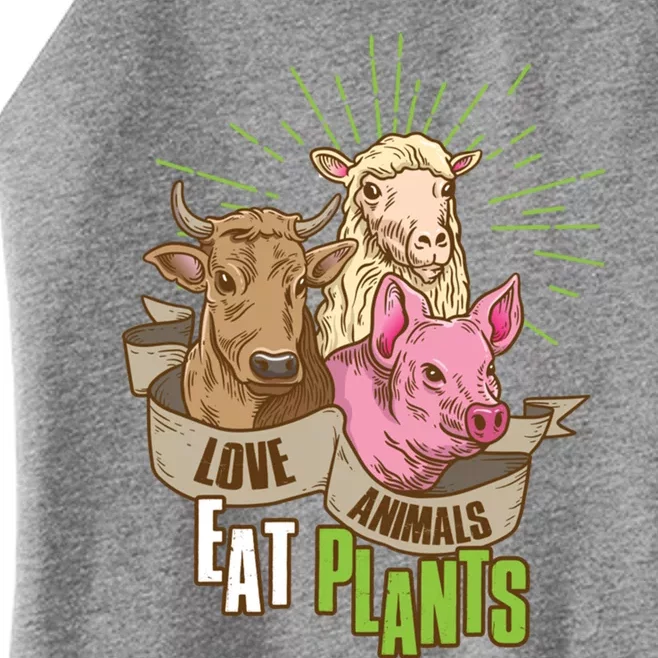 Love Animals Eat Plants Vegan Great Gift Women’s Perfect Tri Rocker Tank