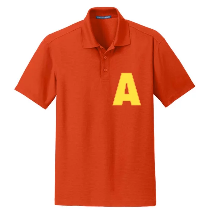 Letter A Funny Chipmunk Group Matching Halloween Costume Dry Zone Grid Performance Polo