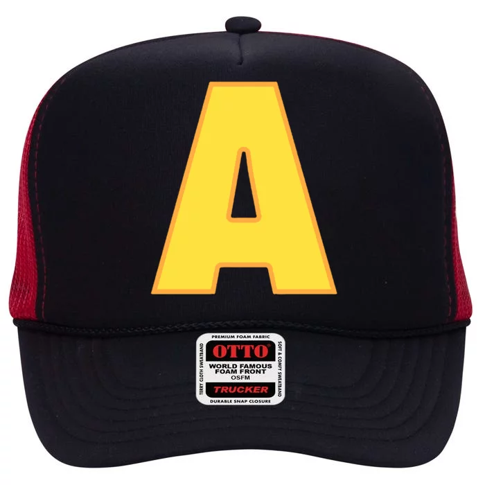 Letter A Funny Chipmunk Group Matching Halloween Costume High Crown Mesh Trucker Hat