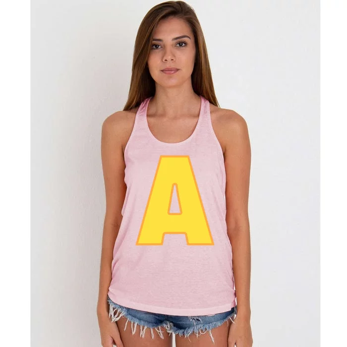 Letter A Funny Chipmunk Group Matching Halloween Costume Women's Knotted Racerback Tank