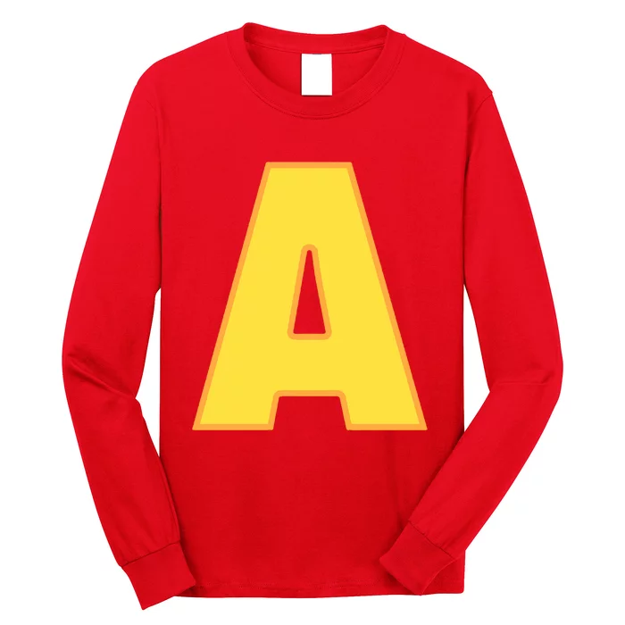 Letter A Funny Chipmunk Group Matching Halloween Costume Long Sleeve Shirt