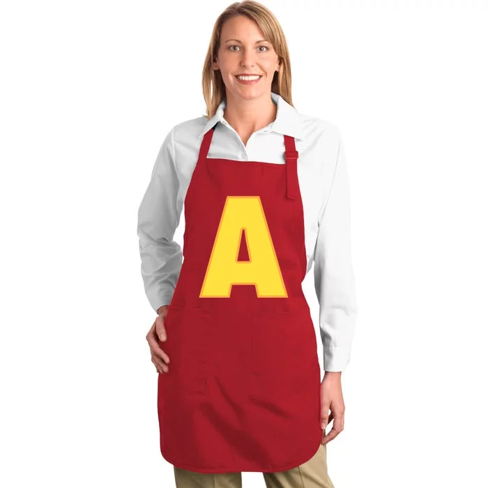 Letter A Funny Chipmunk Group Matching Halloween Costume Full-Length Apron With Pocket