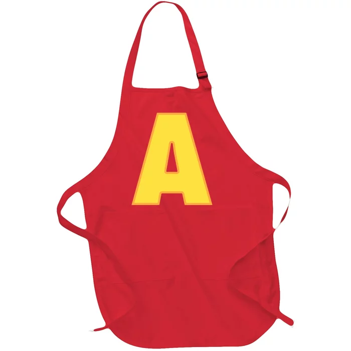 Letter A Funny Chipmunk Group Matching Halloween Costume Full-Length Apron With Pocket