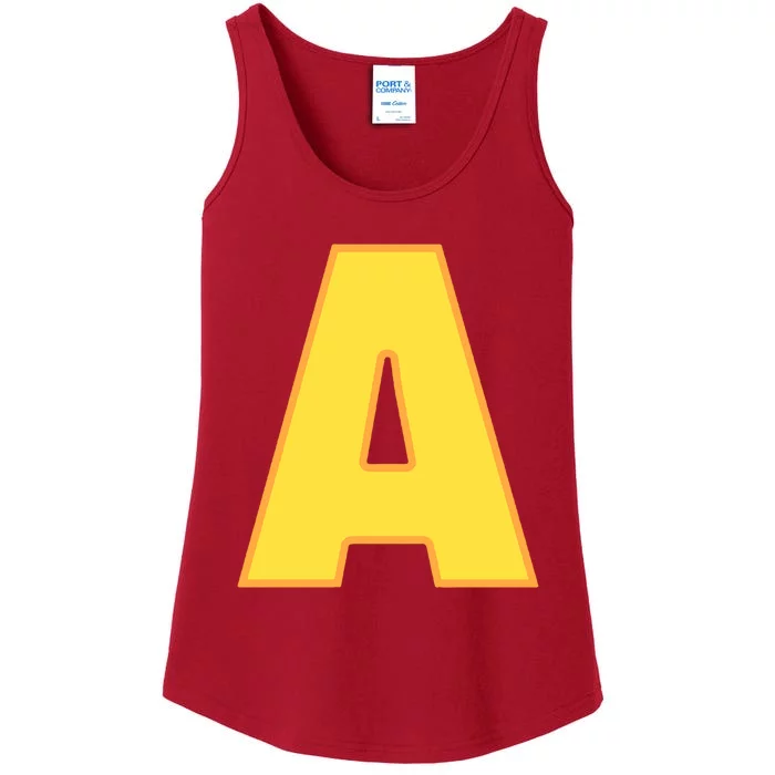 Letter A Funny Chipmunk Group Matching Halloween Costume Ladies Essential Tank