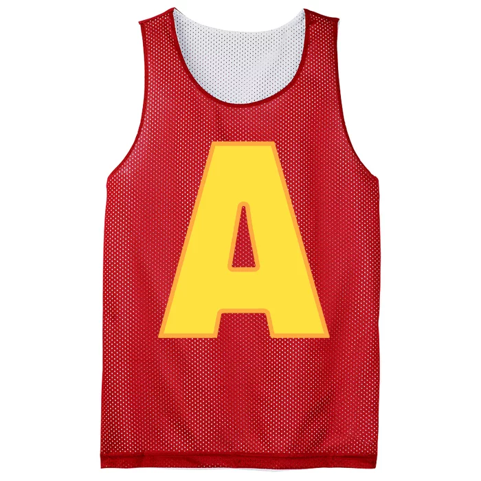 Letter A Funny Chipmunk Group Matching Halloween Costume Mesh Reversible Basketball Jersey Tank