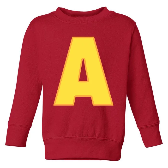 Letter A Funny Chipmunk Group Matching Halloween Costume Toddler Sweatshirt