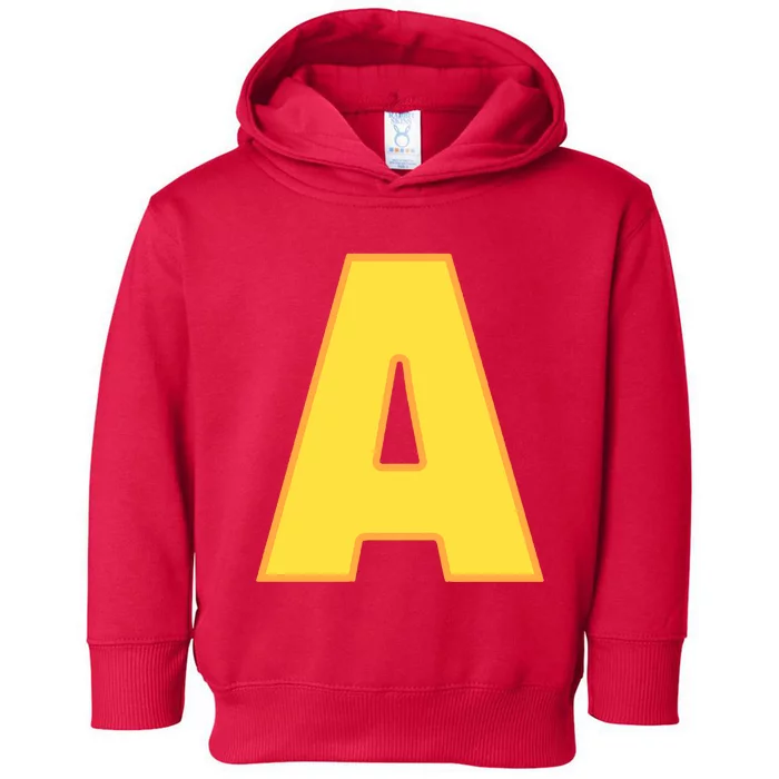 Letter A Funny Chipmunk Group Matching Halloween Costume Toddler Hoodie