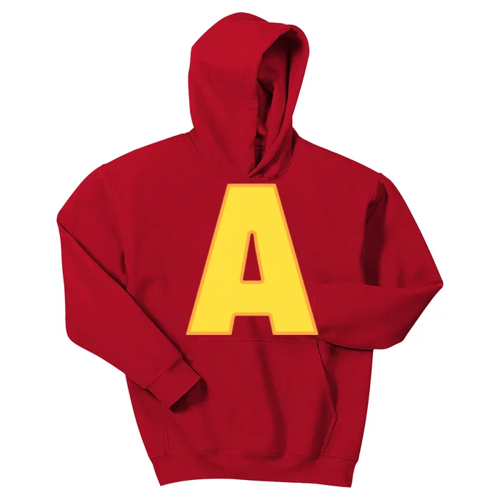 Letter A Funny Chipmunk Group Matching Halloween Costume Kids Hoodie