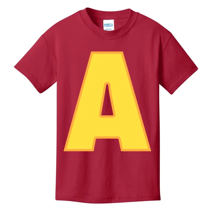 Letter A Funny Chipmunk Group Matching Halloween Costume Kids T-Shirt