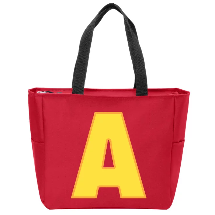 Letter A Funny Chipmunk Group Matching Halloween Costume Zip Tote Bag