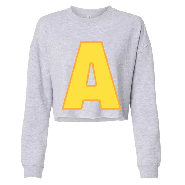 Letter A Funny Chipmunk Group Matching Halloween Costume Cropped Pullover Crew