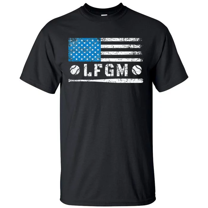 Lfgm American Flag Baseball Fan Gifts Lfgm Tall T-Shirt