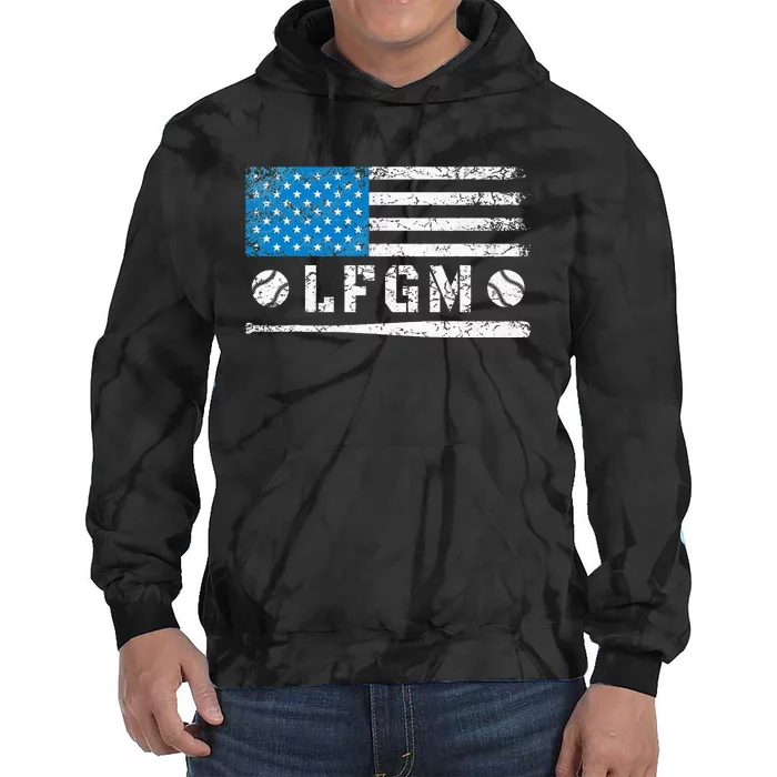 Lfgm American Flag Baseball Fan Gifts Lfgm Tie Dye Hoodie